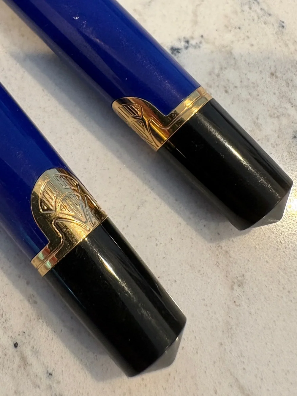 Vintage 1990s Waterman Phileas Blue Fountain Pen & Ballpoint Pen Set